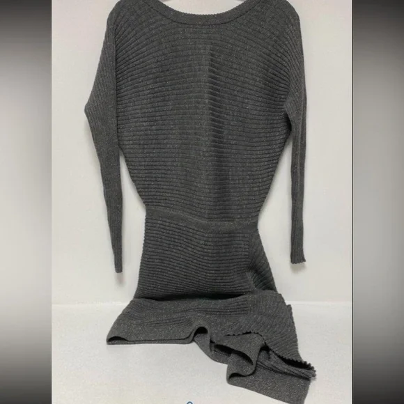 NWT All Saints Gray Ribbed Knit Sweater Dress Size S - Picture 2 of 9